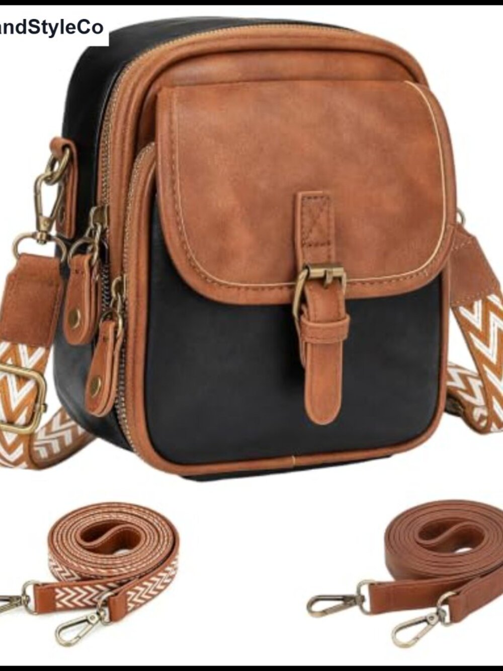 Vegan Leather Anti Theft Crossbody Bag Purse RFID Travel with Card Slots